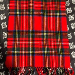 Red Tartan Cashmere Scarf